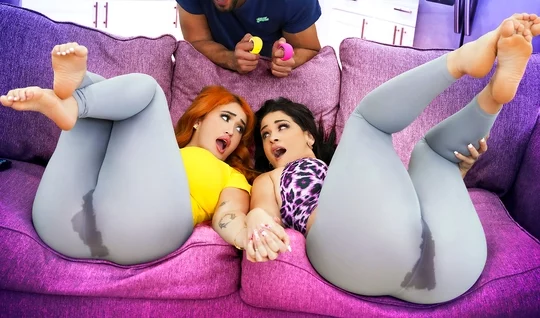 Excited busty friends want group fun