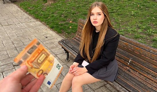 Busty Russian blonde sucks and fucks for money