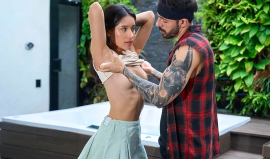 Slender beauty enjoys a big member