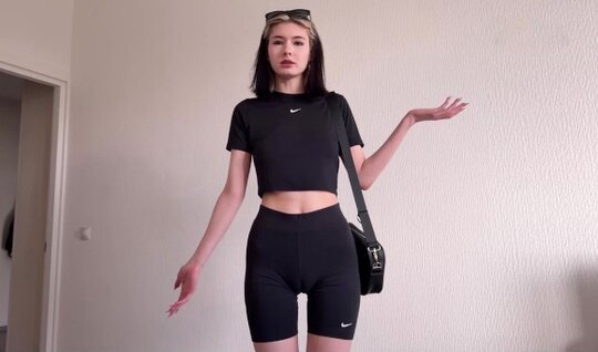 Young thin girl came only for the sake of bright ecstasy