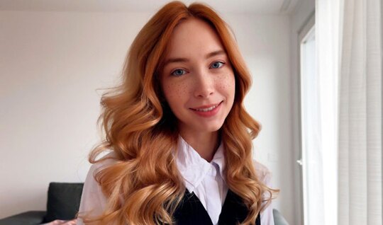 The secretary diligently sucks the bosss dick even on her day off